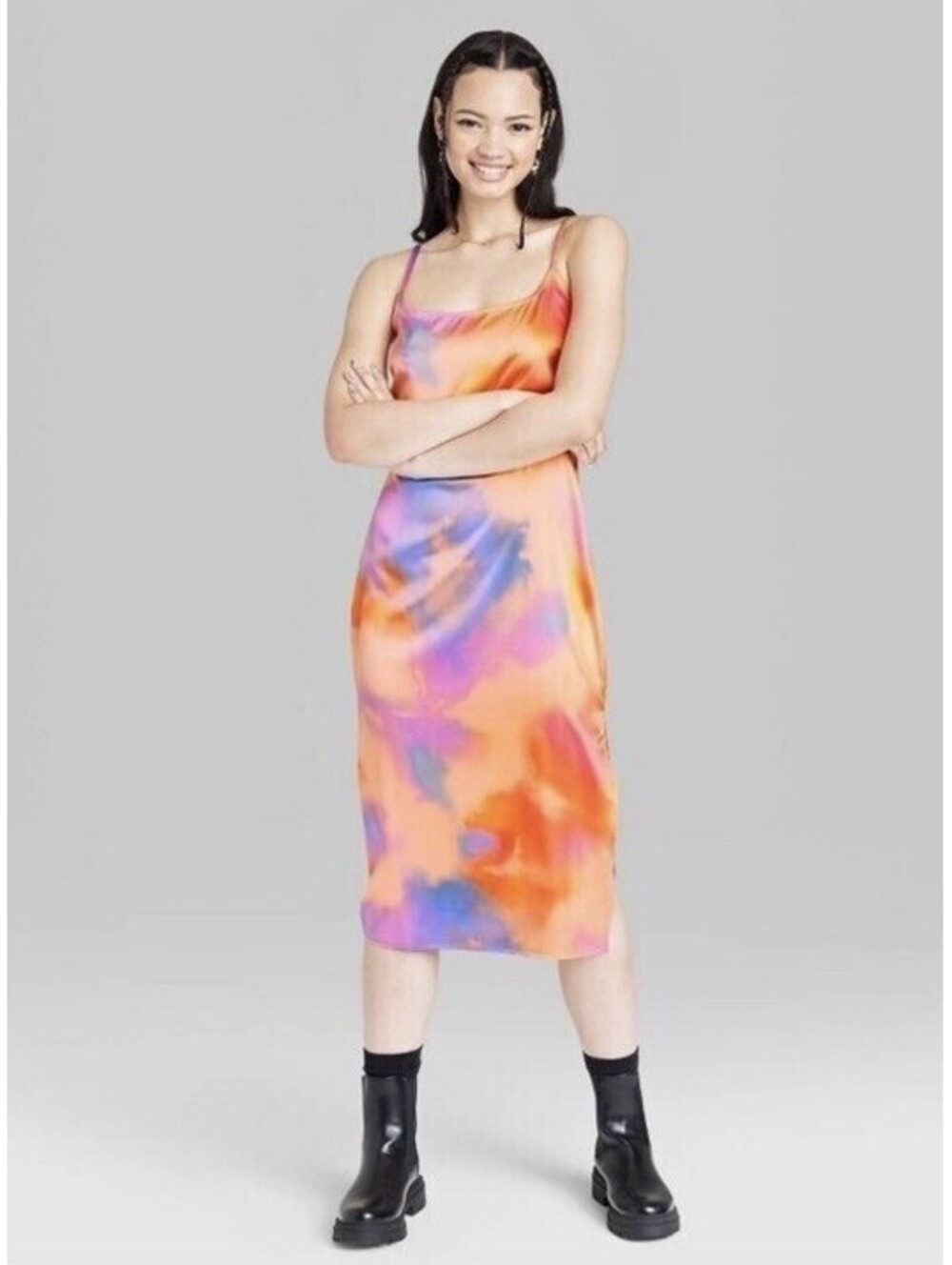 Wild Fable Long Tie Dye Silk Dress XS